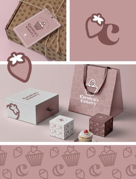 Sweet Package Design, Small Business Cookies, Cake Business Branding, Sweet Logo Design, Cookie Station, Cookies Business, Brand Cake, Sweets Logo, Bakery Branding Design