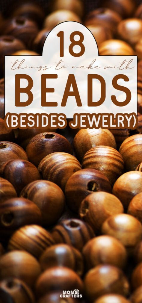 Bead Projects Crafts, Big Beads Craft, Using Beads Ideas, Diy Wood Bead Crafts, What To Make With Beads Besides Jewelry, Large Wooden Bead Crafts, Simple Bead Crafts, Ideas For Wooden Beads, Non Jewelry Bead Projects