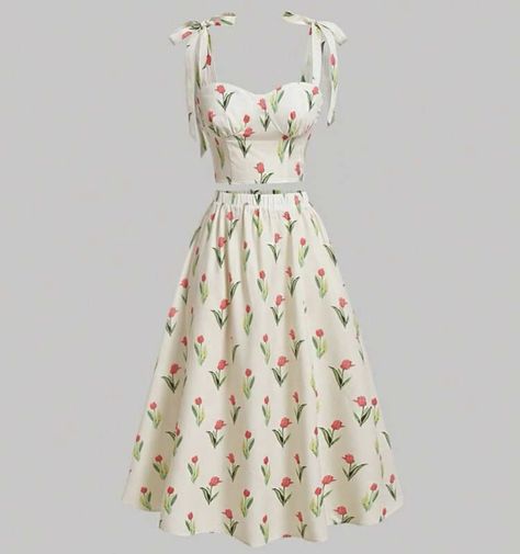 Flowery Dress Casual, Core Dresses, Script Dr, Cottage Core Dresses, Flowery Dress, Hoodie Outfits, Animation Wallpaper, Feminine Dresses, Flowery Dresses