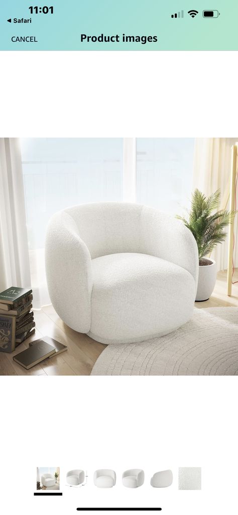 https://amzn.to/3MWHlCE White Arm Chair, White Armchair, Chair Lounge, Happy Valley, Accent Arm Chairs, Future Apartment, Boucle Fabric, White Cloud, Upholstered Arm Chair