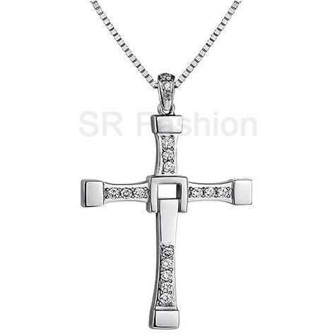 Stainless Steel Cross Pendant Necklace - Vin Diesel Smart Cross Pendant with Chain - Christmas Gift - Birthday Gift - Gift for Men Cross Silhouette, Top Selling Jewelry, Happy New Year Gift, Stainless Steel Cross Pendant, Wholesale Silver Jewelry, Steel Cross, Vin Diesel, Personalized Pendant, Pendant With Chain