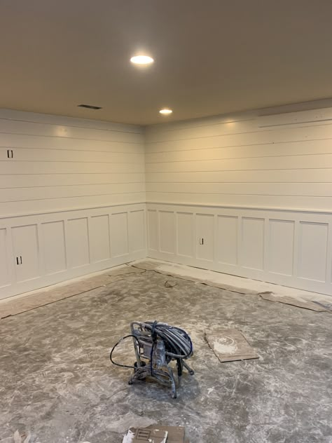 Metal Basement Walls, Basement Wall Options, Tongue And Groove Basement Walls, Basement Foundation Wall Ledge Ideas, Basement Wall Paneling, Cover Basement Walls, Basement Paneling Ideas, Basement Half Wall Ledge Ideas, Basement Wall Ideas Without Drywall