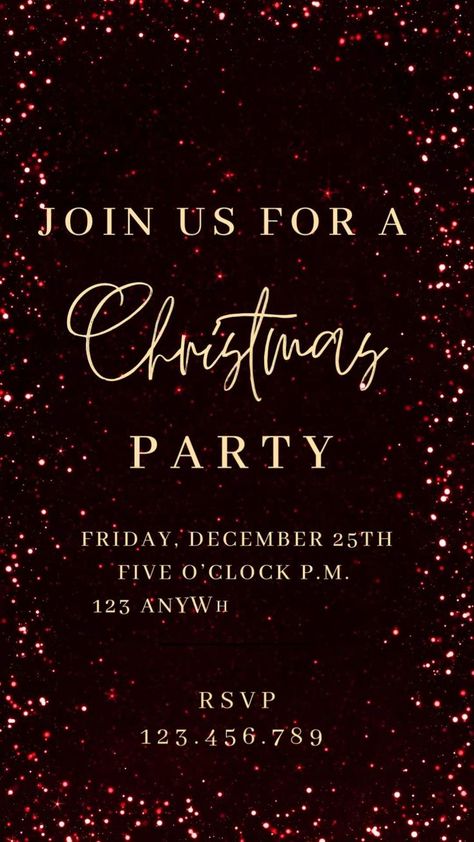 Invitation For Christmas Party, Cards Party Invite Diwali, Virtual Invitations Birthday, Diwali Cards Party Invite, Christmas Birthday Party Invitations, Digital Party Invitations, Christmas Party Invites Template Free, Red Invitation Template, Christmas Invitations Template Free