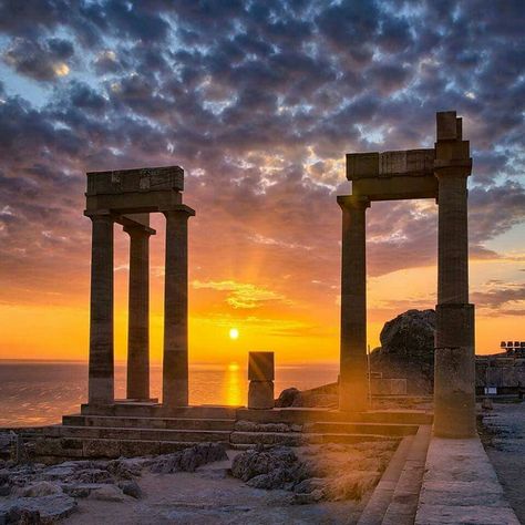 Acropolis of Lindos, Rhodes, Greece Greece Ruins, Greek Acropolis, Lindos Acropolis, Temple Of Athena, Santorini Grecia, Greece Rhodes, Rhodes Greece, Greek Isles, Cyclades Islands