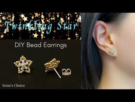 (365) How to Make Twinkling Star Stud Bead Earrings - YouTube Diy Earrings Studs, Beard Jewelry, Wrapping Jewelry, Beaded Earrings Tutorials, Beaded Earring, Twinkling Stars, Christmas Bead, Beaded Earrings Patterns, Beadwork Patterns