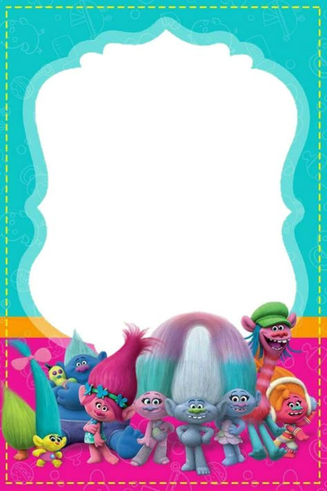 Trolls Birthday Invitation, Trolls Birthday Party Ideas, Troll Party Theme, Toy Story Invitations, Trolls Party, Trolls Birthday Party, Troll Party, Blank Paper, 3rd Birthday Parties