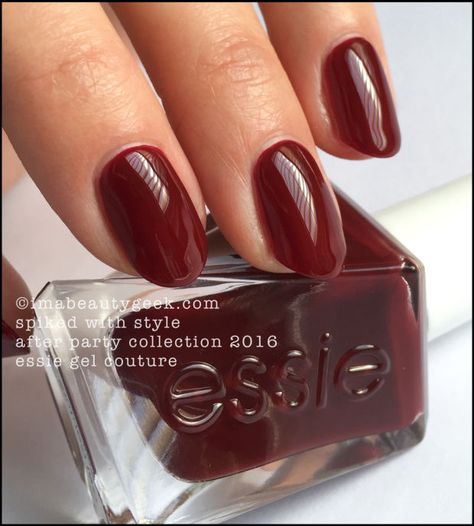 Essie Spiked with Style - Essie Gel Couture 2016. All the swatches & review at imabeautygeek.com Essie Gel Couture Swatches, Essie Gel Nail Polish, Essie Colors, Couture Nails, Essie Gel Couture, Gel Couture, Essie Gel, Nail Polish Art, Essie Nail Polish