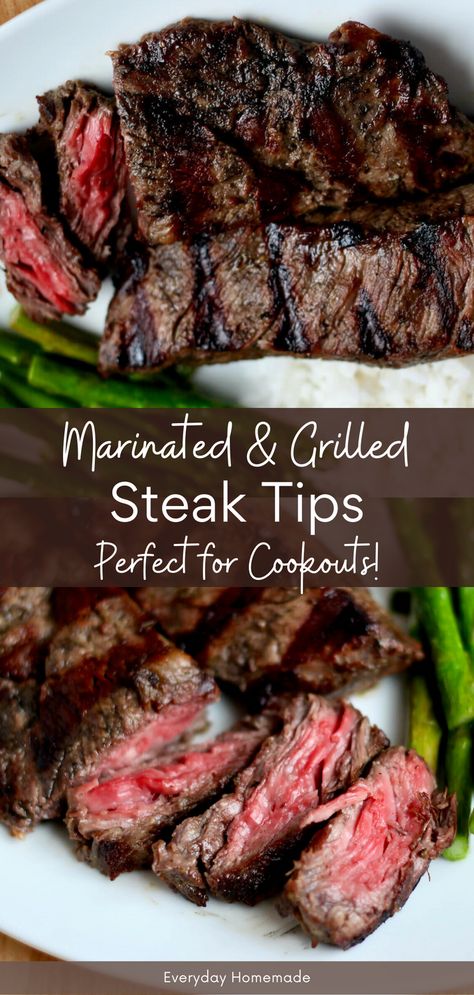 Elevate your summer cookout with the best Marinated and Grilled Steak Tips recipe! Using a flavorful red wine vinegar marinade, these sirloin steak tips are marinated and grilled to perfection for juicy, tender results. Fire up the gas grill and treat yourself to an easy and delicious dinner this summer. Steak Tips Marinade, Steak Marinade Red Wine, Sirloin Marinade, Sirloin Steak Marinade, Steak Tip Marinade, Grilled Steak Tips, Grilling Steak Tips, Steak Marinade For Grilling, Best Grilled Steak