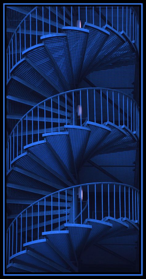 https://flic.kr/p/4shf8k | Blue Stairs | Stairs, a common industrial theme, but seeing this stairs I had to try as well... :) Blue Stairs, Stunning Staircases, Spiral Staircases, Colorful Things, Take The Stairs, Spiral Stairs, Stair Steps, Image Skincare, Stairway To Heaven