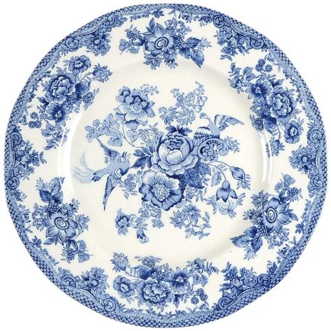 Asiatic Pheasant Blue Dinner Plate by Johnson Brothers | Replacements, Ltd. Blue And White Dinnerware, Blue Dinner, Wood Napkin Holder, Handcrafted Lamp, Blue White China, Blue Dinner Plates, Blue Transferware, White Dinnerware, Johnson Bros