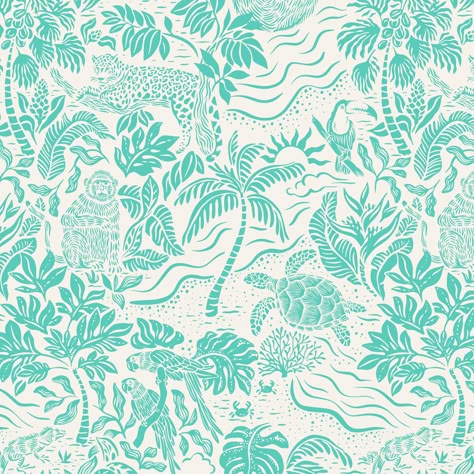 My latest animal series turned into a pattern. Many little micro scenes in this one. You really have to take your time viewing it. 😂 #animalpattern #paradiseanimals #surfacepatterndesign #costaricainspired #puravida #tropicalpattern #lifeinthejungle #jungleillustration #jungleart #artist #amysutherdesign #illustration Repeat Pattern Illustration, Maldives Illustration, Coconut Illustration, Tropical Pattern Design, Lily Pulitzer Wallpaper, Riverside Restaurant, Inspiration Draw, Tropical Illustration, Jungle Illustration