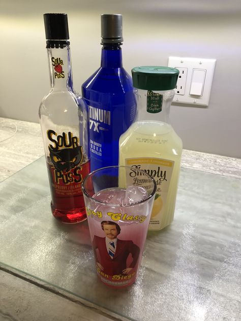 This is a great little drink, not overly sweet. Add as much vodka as needed, I add 2 oz for a tall glass, lots of ice, lemonade and a splash of sourpuss! Yummy Sourpuss Drinks, Alcohol Beverages, Fun Summer Drinks, Special Drinks, Drink Recipe, Summer Events, Fun Summer, Drink Recipes, Summer Drinks