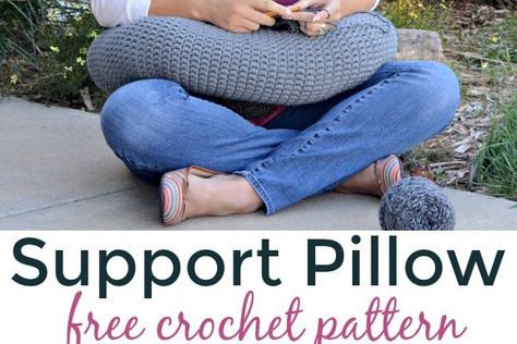 Pillow Support Crochet Pattern & Stretches for Crochet Fatigue Pillows Crochet, Crochet Patterns For Women, Crochet Decor, Crochet Tips, Your Crochet, Support Pillows, Crochet Home, Rug Pillow, Free Crochet Patterns