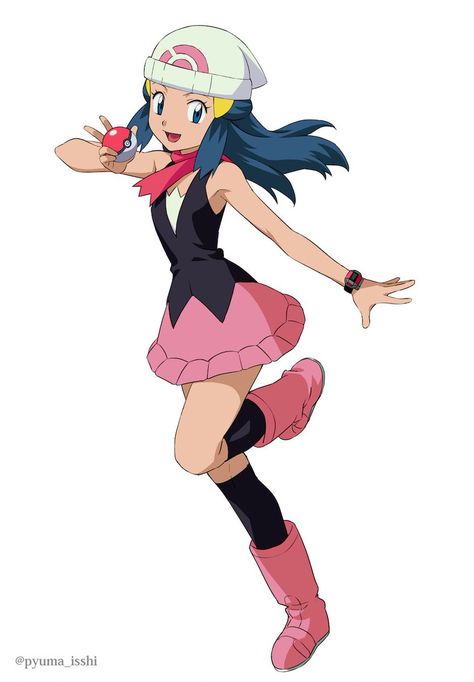 Dawn Cosplay, Pink Pokemon, Brock Pokemon, Dawn Pokemon, Pokemon Dawn, Pokemon Stories, Pokémon Diamond And Pearl, Pokemon Sketch, Pokemon Trainers