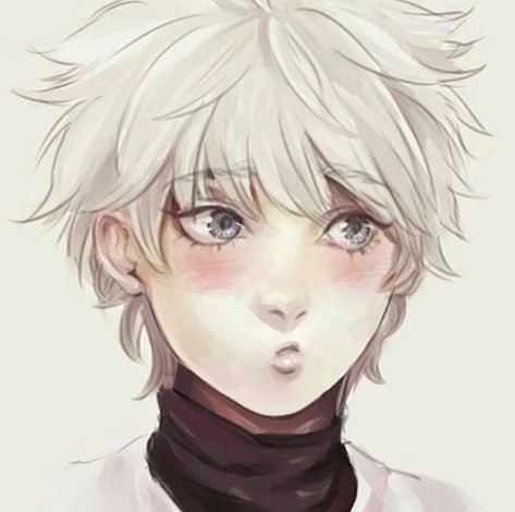 Semi realistic Killua 😍😻💙 Pout Blush Kissy face Look away Embarrassed Pout Face, Kissy Face, Semi Realistic, Hxh Characters, Drawing Expressions, Hunter Anime, Anime Drawing, Realistic Art, Anime Drawings Boy