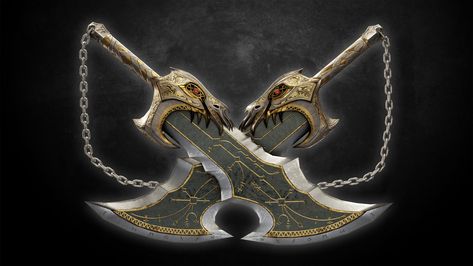 ArtStation - Blades of chaos (God of War Ragnarok) Blades Of Chaos, Chaos God, God Of Wars, Serbia And Montenegro, Cool Swords, Red Books, Fantasy Warrior, Elder Scrolls, Swords