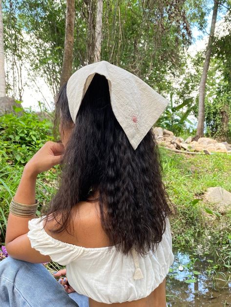 Boho Headwrap, Boho Head Wrap, Star Headband, Head Wrap, Aesthetic Hair, Natural Linen, Head Scarf, Head Wraps, Summer Hairstyles