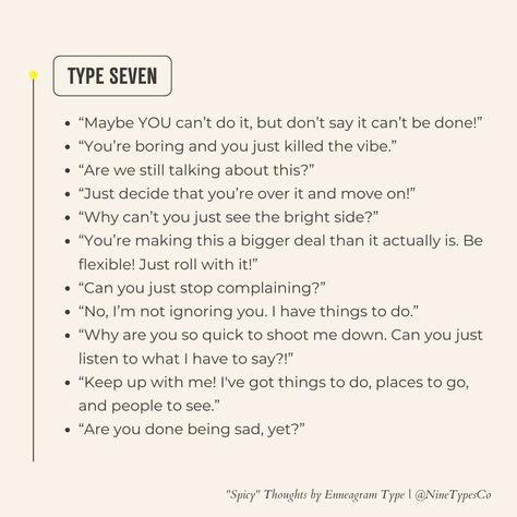 Enneagram Type 7, 7 Enneagram, Enneagram 4w5, Type 7 Enneagram, Enneagram 7, Writing Corner, What's Your Number, Stop Complaining, Self Care Bullet Journal