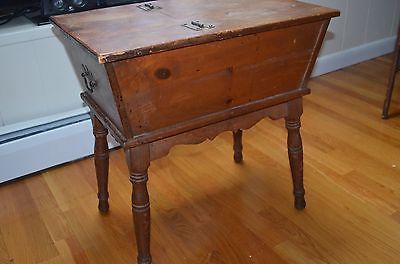 Antique Dough Box / Table -- Antique Price Guide Details Page Dough Box Table, Early American Decorating, China Cabinet Redo, Dough Box, Redo Cabinets, Primitive Living Room, Spice Box, Primitive Homes, Country Furniture