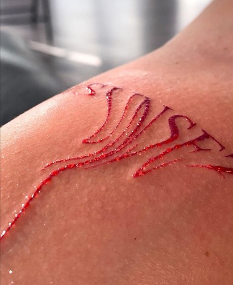 #tattoo #tattoos #ink #tattoo designs #small tattoos #tattoo styles Melting Tattoo, Sunset Tattoo, Ignorant Style Tattoo, Red Ink Tattoo, Sunset Tattoos, Red Ink Tattoos, Body Is A Temple, Red Ink, Skin Art