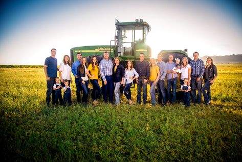 Family Pictures with John Deere Tractor. Yellow and Blue Colors #johndeere #tractors #john #deere #child #childphotography #familypictures #JohnDeereFamilyPictures #Country #CountryFamilyPictures #TractorFamilyPictures #LittleTractors #BabyTractors Tractor Family Photo Shoot, Tractor Family Photos, Family Photos With Tractor, Family Pictures With Tractor, Tractor Family Pictures, Farming Photoshoot, Farm Picture Ideas, Farm Family Pictures, Large Family Pictures