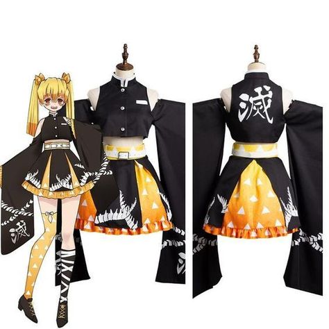 sinplemente bello capis Cosplay Shopping, Zenitsu Cosplay, Ayam Bakar, Anime Demon Slayer, Anime Inspired Outfits, Anime Dress, Anime Costumes, Japanese Outfits, Cosplay Dress