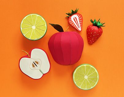 Check out new work on my @Behance profile: "Fruits." http://be.net/gallery/90637023/Fruits Crafts For All Ages, Paper Typography, Toys Template, Paper Objects, Paper Fruit, Paper Food, Paper Toys Template, Educational Projects, Adhesive Glue