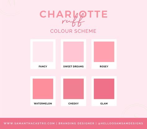 Fun Fonts For Logo, Light Pink Branding, Pink Branding Color Palette, Pink Scheme, Pink Colour Palette, Pink Colour Scheme, Pink Branding, Alternative Logo, Pink Color Palette