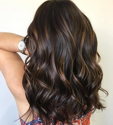 Golden Brown Babylights on Dark Hair #brownhair Brown Babylights, Brown Hair Cuts, Chocolate Brown Hair, Gorgeous Hair Color, Brown Hair Balayage, Long Brown Hair, Hair Color Highlights, Brown Blonde Hair, Brown Hair With Highlights