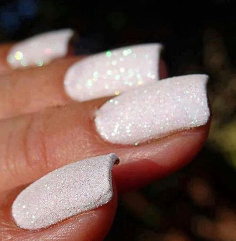 Sparkling nails White Sparkly Nails, White Sparkle Nails, Wedding Day Nails, Snow Nails, Sugar Nails, Nails Yellow, White Glitter Nails, Glitter Gel Polish, Nails Glitter