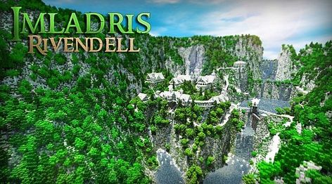 The Valley of Imladris - Rivendell Minecraft Map Rivendell Minecraft, Imladris Rivendell, Minecraft Middle Earth, Elf Kingdom, Minecraft 2023, Kingdom Minecraft, Minecraft Amazing Builds, Minecraft Building Ideas, Mc Ideas