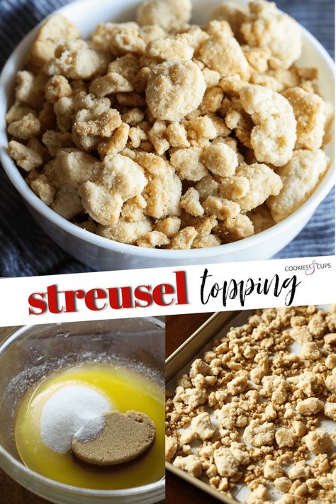 Streusel Topping aka Crumb Topping is easy to make and can be used on many different baked goods from muffins and breads to cakes and pies. Strudel Recipes Streusel Topping, Easy Strudel Topping, Best Crumble Topping Recipe, Strussel Topping Recipe, Crumb Cake Topping Recipe, Strudel Topping, Crumb Cake Topping, Crumb Topping Recipe, Streusel Topping Recipe