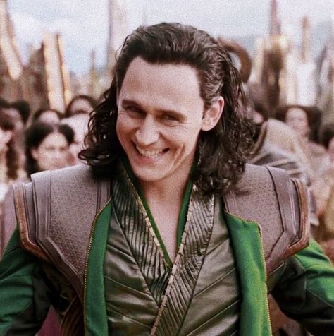 His smile omg #loki #laufeyson #tomhiddleston Loki Hair, Loki, A Man, On Twitter, Twitter, Green, Hair