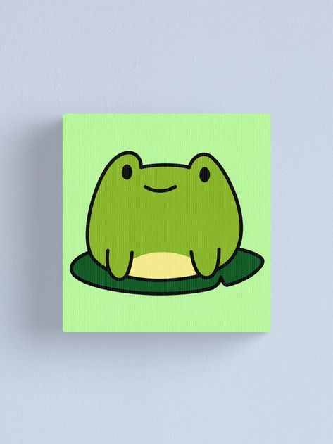 Cute Frog Doodle Art Canvas Print Frog Cute Painting, Small Frog Painting, Frog Canvas Painting Easy, Cute Easy Animal Paintings, Frog Painting Ideas On Canvas, Cute Frog Painting Easy, Simple Frog Painting, Easy Frog Painting, Frog Canvas Painting