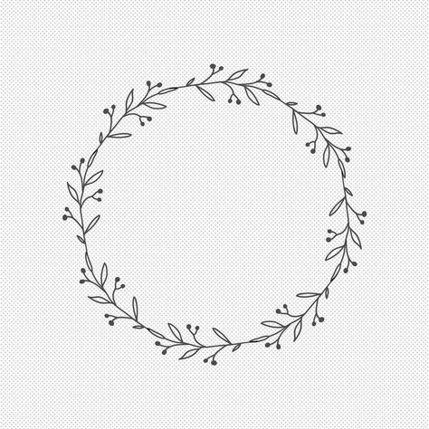 Floral Wreath Svg, Wreath Illustration, Spring Svg, Wreath Svg, Wreath Drawing, Christmas Embroidery Patterns, Embroidery Template, Diy Embroidery Patterns, Summer Svg