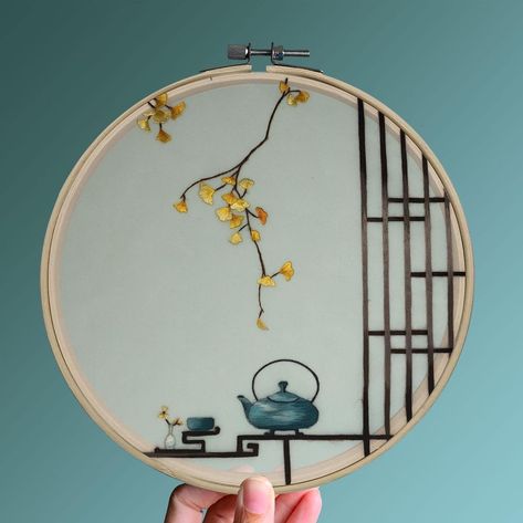 Yingifts on Instagram: “Another beautiful sunny day in the mountain, best thing to do for the afternoon is having a cup of Chinese tea 🫖 . #yingifts #embroidery…” Beautiful Sunny Day, Chinese Tea, Embroidery Hoop Art, Hoop Art, Diy Style, Embroidery Kits, Embroidery Hoop, Embroidery Art, Beautiful Patterns