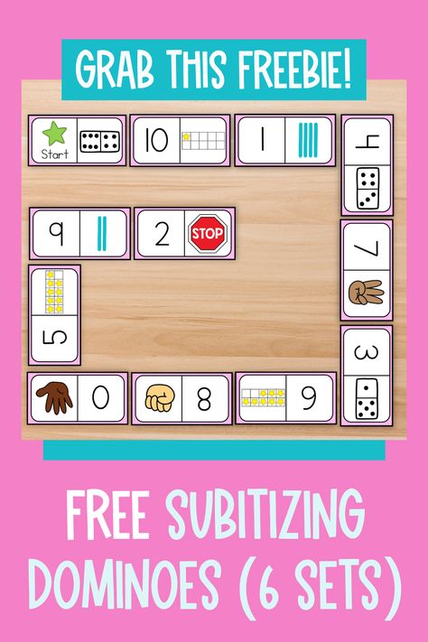 Dominoes Activities Kindergarten, 1 To 10 Number Worksheet, First Grade Enrichment Activities, Subitizing Kindergarten Free, Subitizing Bingo Free, Domino Math Kindergarten, Domino Activities For Kindergarten, First Grade Math Activities Hands On, Math Games Kindergarten Free