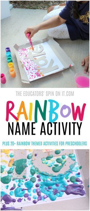 Name Art Projects, Name Activity, Colorful Art Projects, Painting Rainbow, Rainbow Names, Name Activities, Aktivitas Montessori, Toddler Art, Activity For Kids