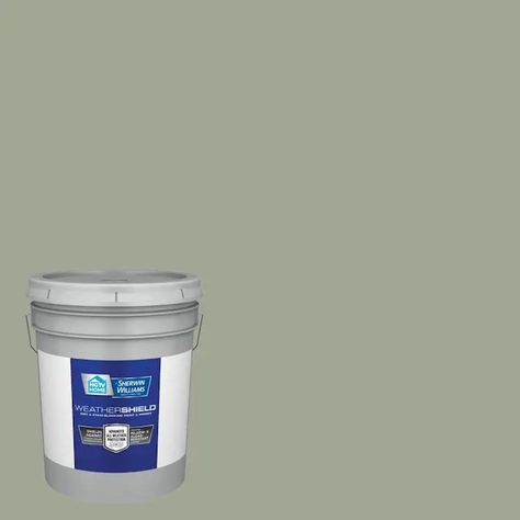 HGTV HOME by Sherwin-Williams Weathershield Satin Green Tea Leaves 5004-1c Exterior Paint (5-Gallon) in the Exterior Paint department at Lowes.com Method Soap, Exterior Gray Paint, Paint Primer, Container Size, Exterior Siding, Window Frames, Sherwin Williams, Interior Paint, Exterior Paint