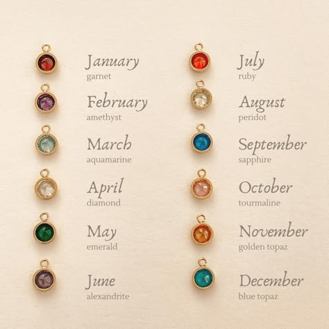 Birth Stones Necklace, Birth Stones And Meanings, Customized Necklace Names, Tab Meaning, Birth Stone Rings, Birth Stone Necklace, Initial Birthstone Necklace, Birth Stones, Birthstones By Month