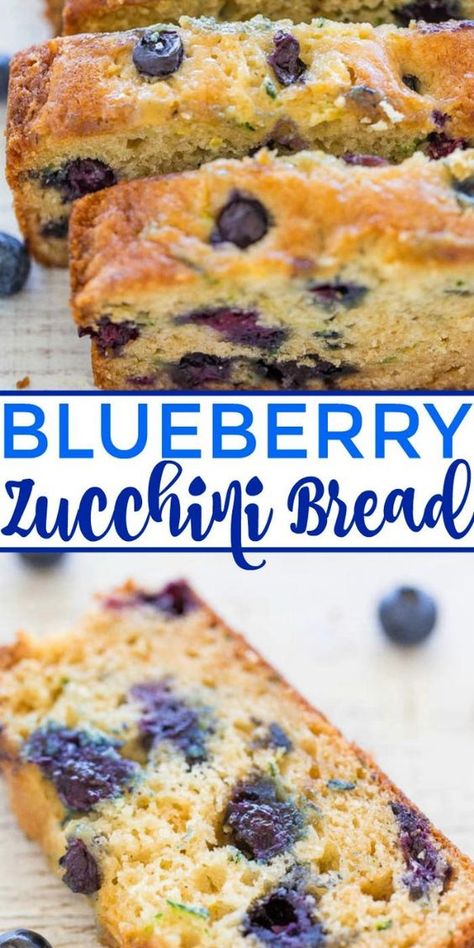 Blueberry Zucchini Bread, Blueberry Zucchini, Zucchini Recipes Dessert, Zucchini Bread Recipe, Easy Zucchini, Zucchini Bread Recipes, Zucchini Muffins, Blueberry Recipes, Bread Recipes Sweet