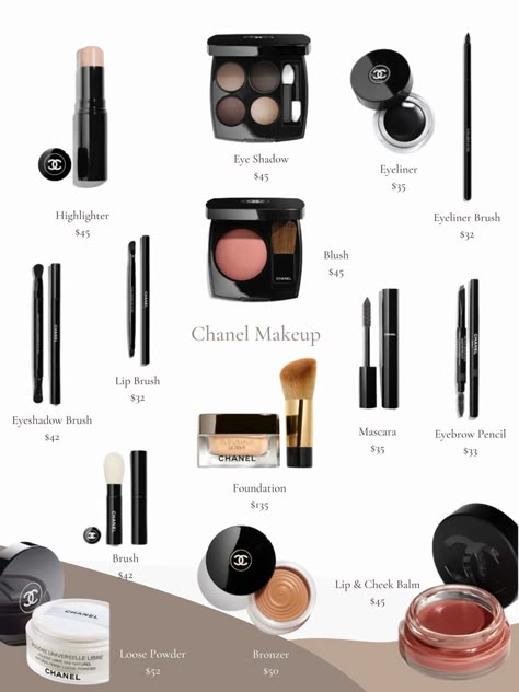 Best Chanel Makeup Products, Chanel Makeup Collection, Minimal Makeup Bag, Chanel Makeup Aesthetic, Chanel Makeup Products, Chanel Makeup Looks, Chanel Makeup Set, Chanel Makeup Bag, Makeup Shades