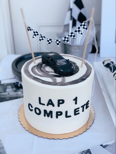 Race Theme Birthday Cake, Race 1st Birthday, One Year Old Car Theme Party, Baby Car Theme Birthday, Ford Mustang Birthday Party Ideas, Jeep 1st Birthday Party, Race Car Cakesicles, Cars One Year Old Birthday, Car Themed 30th Birthday Party