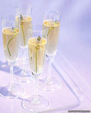 Lavender Champagne Recipe | Martha Stewart Lavender Champagne, Bridal Shower Cocktails, Champagne Recipe, Sparkling Wine Cocktails, Purple Bridal Shower, Champagne Cocktail, Wine Cocktails, Signature Drinks, Signature Cocktail