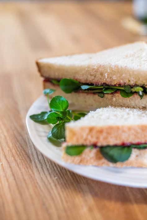 Water Cress Sandwiches, Watercress Recipes Sandwiches, Watercress Sandwich, Water Cress, Watercress Recipes, Jam Sandwich, Packed Lunches, Mary Berry, Health Recipes