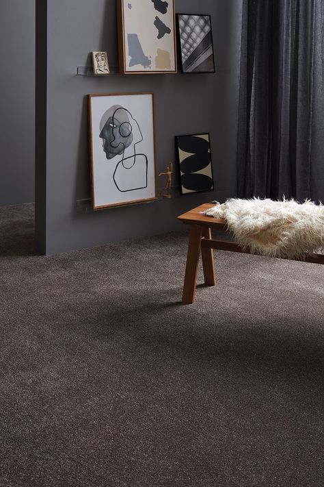 With its deep chocolate undertones and stunning finish this carpet from Choices Flooring is the prefect foundation for your home makeover, renovation or new build. Start your vision by simply uploading a photo of your room to RoomView and see your room transform using this popular carpet colour. And if its not the colour for you, there are hundreds more to choose from. RoomView is an easy visualiser to use, and a wonderful tool to help you make the right choice. Floors Laminate, Gray Carpet, Vinyl Rugs, Dark Carpet, Mudroom Entryway, Room Visualizer, Furniture Design Inspiration, Carpet Bedroom, Material Palette