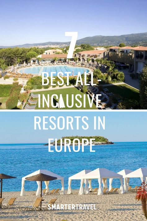 Here are some of the best all-inclusive resorts in Europe, where you can vacation like a European, on and off the beach. All Inclusive Resorts Europe, Europe Beach Vacation, European Beach Vacation, Honeymoon Europe Destinations, All Inclusive Wedding Destinations, European Beaches, European Beach, European Honeymoon, Europe Beaches