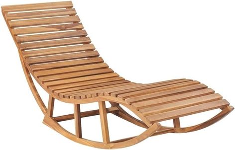 Amazon.com: Rocking Sun Lounger | Garden Rocker Chaise Lounge for Sunbathing | Outdoor Rockable Patio Sunlounger | Wooden Lounge Chair for Backyard Yard Pool Beach | Solid Teak Wood 23.6" x 70.9" x 28.7" : Patio, Lawn & Garden Kursi Outdoor, Wooden Lounge Chair, Sun Lounge, Loungers Chair, Patio Lounge Chairs, Chaise Lounges, Patio Lounge, Outdoor Rocking Chairs, Outdoor Chaise