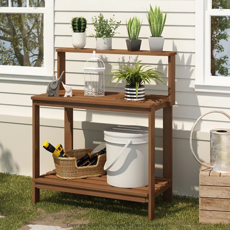 Potting Station, Outdoor Potting Bench, Potting Tables, Potting Table, Teak Oil, Potting Bench, Outdoor Accents, Bench Table, Outdoor Patio Furniture