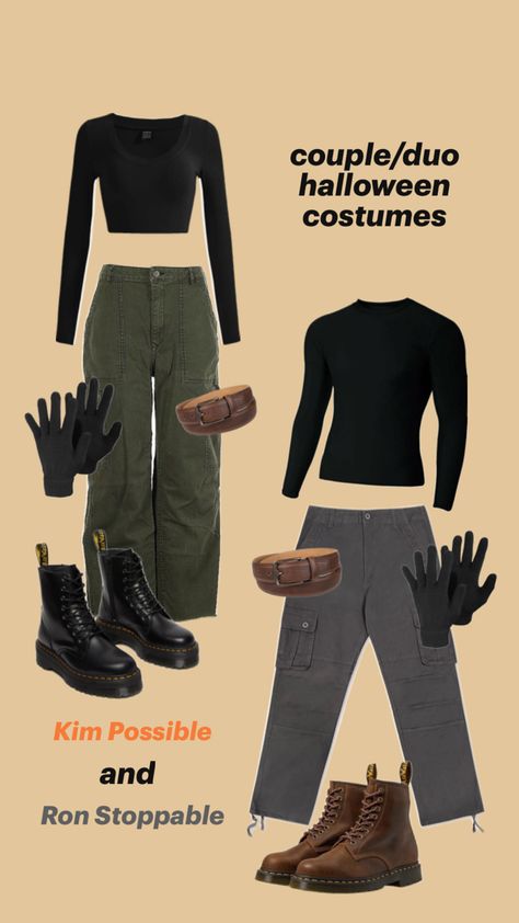 Kim Possible Ron Stoppable, Kim Possible Costume, Kim Possible And Ron, Ron Stoppable, Kim And Ron, Couple Costume, Duo Halloween Costumes, Couples Halloween Outfits, Cute Couple Halloween Costumes